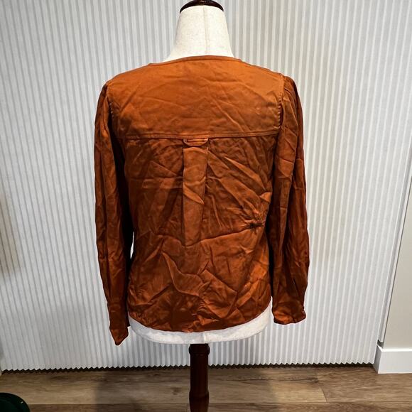 THAKOON COLLECTIVE Women's Button Detail Top Size 10 In Terracotta - Picture 5 of 11